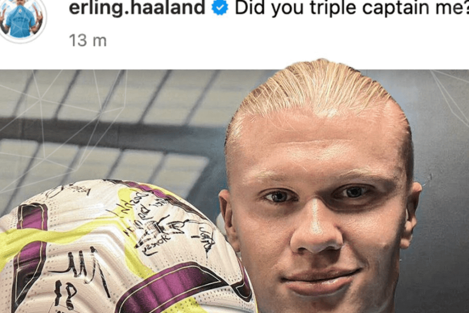 Erling Haaland's Instagram post after his hattrick against Ipswich Town