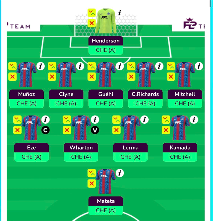 Crystal Palace Gameweek 3 Predicted Line up 24/25 PL Season